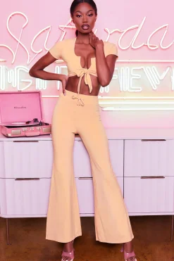 Oh Polly Women'S Clothing Sale - $65 And Under | Women'S Clothing Sale - $40 And Under^Laid Back Wide Leg Trousers in Peach