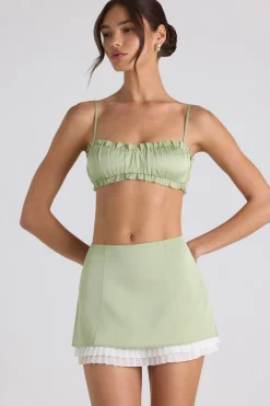 Oh Polly Women'S Clothing Sale - $65 And Under | Women'S Clothing Sale - $40 And Under^Layered Mid-Rise Mini Skirt in Spring Green SpringGreen