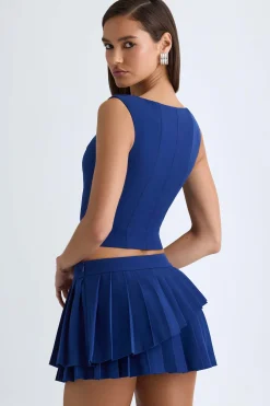 Oh Polly Skirts & Skorts | Bottoms^Layered Pleated Low-Rise Mini Skirt in True Navy TrueNavy