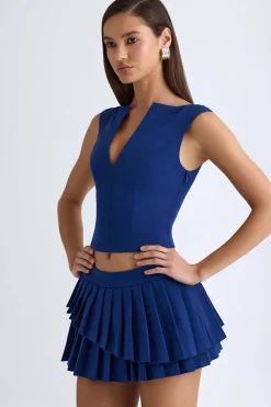 Oh Polly Skirts & Skorts | Bottoms^Layered Pleated Low-Rise Mini Skirt in True Navy TrueNavy