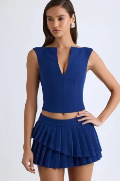 Oh Polly Skirts & Skorts | Bottoms^Layered Pleated Low-Rise Mini Skirt in True Navy TrueNavy
