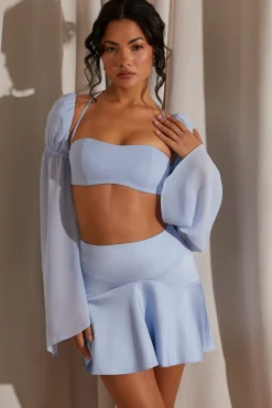 Oh Polly Women'S Clothing Sale - $65 And Under | Women'S Clothing Sale - $40 And Under^Long Puff Sleeve Bralette in Blue