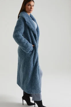 Oh Polly Outerwear | Fall Outfits^Long Shearling Coat in Blue