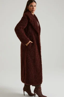 Oh Polly Outerwear | Fall Outfits^Long Shearling Coat in Brown