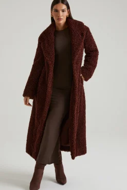 Oh Polly Outerwear | Fall Outfits^Long Shearling Coat in Brown