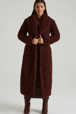 Oh Polly Outerwear | Fall Outfits^Long Shearling Coat in Brown
