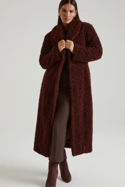 Oh Polly Outerwear | Fall Outfits^Long Shearling Coat in Brown