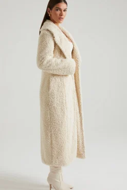 Oh Polly Outerwear | Fall Outfits^Long Shearling Coat in Cream