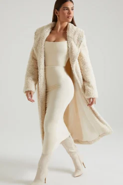 Oh Polly Outerwear | Fall Outfits^Long Shearling Coat in Cream