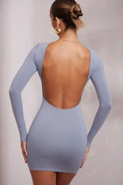 Oh Polly Women'S Clothing Sale - $65 And Under | Women'S Clothing Sale - $40 And Under^Long Sleeve Backless Mini Dress in Blue