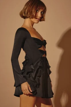 Oh Polly Women'S Clothing Sale - $65 And Under | Women'S Clothing Sale - $40 And Under^Long Sleeve Bow Mini Dress in Black