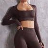 Oh Polly Women'S Clothing Sale - $65 And Under | Women'S Clothing Sale - $40 And Under^Long Sleeve Crop Top in Brown