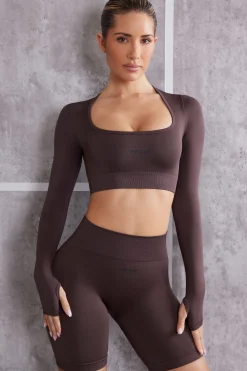 Oh Polly Women'S Clothing Sale - $65 And Under | Women'S Clothing Sale - $40 And Under^Long Sleeve Crop Top in Brown