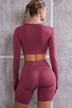 Oh Polly Women'S Clothing Sale - $65 And Under | Women'S Clothing Sale - $40 And Under^Long Sleeve Crop Top in Dark Rose DarkRose