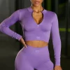 Oh Polly Women'S Clothing Sale - $65 And Under | Women'S Clothing Sale - $40 And Under^Long Sleeve Crop Top in Purple