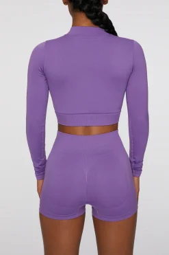 Oh Polly Women'S Clothing Sale - $65 And Under | Women'S Clothing Sale - $40 And Under^Long Sleeve Crop Top in Purple