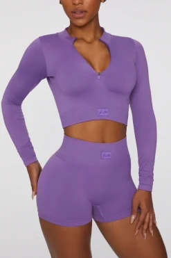 Oh Polly Women'S Clothing Sale - $65 And Under | Women'S Clothing Sale - $40 And Under^Long Sleeve Crop Top in Purple