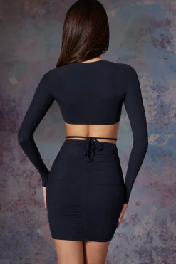 Oh Polly Women'S Clothing Sale - $65 And Under | Women'S Clothing Sale - $40 And Under^Long Sleeve Cut Out Mini Dress in Midnight Black MidnightBlack