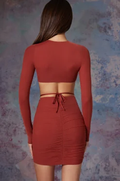 Oh Polly Women'S Clothing Sale - $65 And Under | Women'S Clothing Sale - $40 And Under^Long Sleeve Cut Out Mini Dress in Brick
