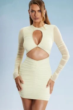 Oh Polly Women'S Clothing Sale - $65 And Under | Women'S Clothing Sale - $40 And Under^Long Sleeve Cut Out Mini Dress in Ivory