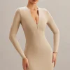 Oh Polly Women'S Clothing Sale - $65 And Under | Women'S Clothing Sale - $40 And Under^Long Sleeve Mini Dress in Stone