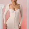 Oh Polly Women'S Clothing Sale - $65 And Under | Women'S Clothing Sale - $40 And Under^Long Sleeve Mini Dress in Stone