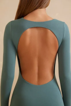 Oh Polly Women'S Clothing Sale - $65 And Under | Women'S Clothing Sale - $40 And Under^Long Sleeve Open Back Mini Dress in Teal