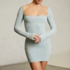 Oh Polly Women'S Clothing Sale - $65 And Under | Women'S Clothing Sale - $40 And Under^Long Sleeve Square Neck Mini Dress in Mint