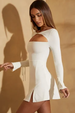 Oh Polly Bride To Be | Tencel™ Modal Dresses^Long Sleeve Twist Front Mini Dress in White