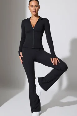 Oh Polly Matching Sets | Tops^Long Sleeve Zip Up Jacket in Black