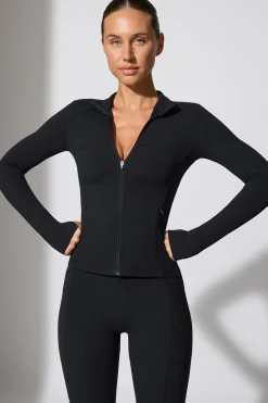Oh Polly Matching Sets | Tops^Long Sleeve Zip Up Jacket in Black