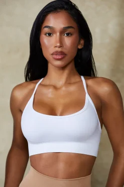 Oh Polly Matching Sets | Sports Bras^Low Back Define Luxe Sports Bra in White