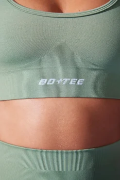 Oh Polly Sports Bras^Low Back Define Luxe Sports Bra in Sage