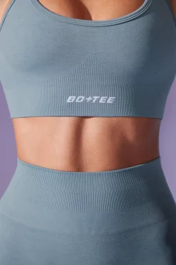 Oh Polly Matching Sets | Sports Bras^Low Back Define Luxe Sports Bra in Denim Blue DenimBlue