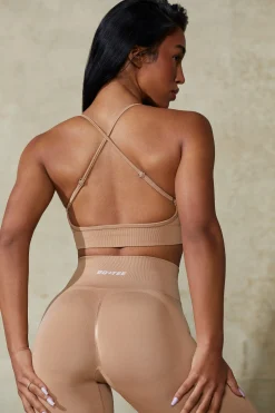Oh Polly Matching Sets | Sports Bras^Low Back Define Luxe Sports Bra in Warm Taupe WarmTaupe