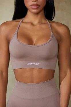 Oh Polly Matching Sets | Sports Bras^Low Back Define Luxe Sports Bra in Mocha
