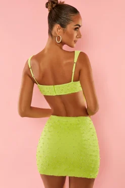 Oh Polly Women'S Clothing Sale - $65 And Under | Party Dresses^Low Plunge Neck Crop Top in Lime