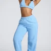Oh Polly Lounge & Intimates | Bottoms^Low Rise Straight Leg Fleece Joggers in Baby Blue BabyBlue