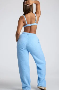 Oh Polly Lounge & Intimates | Bottoms^Low Rise Straight Leg Fleece Joggers in Baby Blue BabyBlue