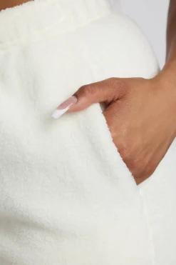 Oh Polly Lounge & Intimates | Bottoms^Low Rise Straight Leg Fleece Joggers in White