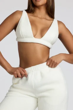 Oh Polly Lounge & Intimates | Bottoms^Low Rise Straight Leg Fleece Joggers in White