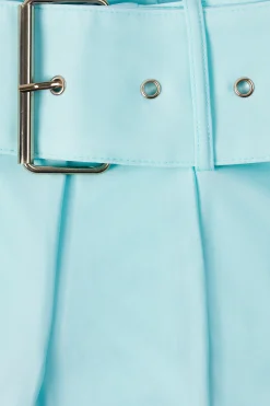 Oh Polly Women'S Clothing Sale - $65 And Under | Women'S Clothing Sale - $40 And Under^Metallic Belted Mid-Rise Flared Trousers in Ice Blue IceBlue