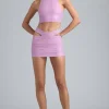 Oh Polly Women'S Clothing Sale - $65 And Under | Women'S Clothing Sale - $40 And Under^Metallic Cut-Out Low-Rise Mini Skirt in Violet Pink VioletPink