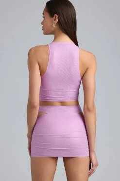 Oh Polly Women'S Clothing Sale - $65 And Under | Women'S Clothing Sale - $40 And Under^Metallic Cut-Out Low-Rise Mini Skirt in Violet Pink VioletPink
