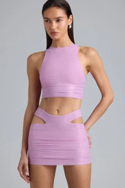 Oh Polly Women'S Clothing Sale - $65 And Under | Women'S Clothing Sale - $40 And Under^Metallic Cut-Out Low-Rise Mini Skirt in Violet Pink VioletPink