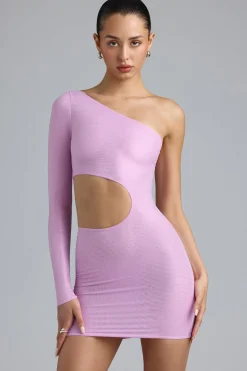 Oh Polly Women'S Clothing Sale - $65 And Under | Women'S Clothing Sale - $40 And Under^Metallic Cut-Out One-Shoulder Mini Dress in Violet Pink VioletPink