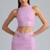 Oh Polly Women'S Clothing Sale - $40 And Under | Women'S Clothing Sale - $65 And Under^Metallic Ruched High-Neck Top in Violet Pink VioletPink