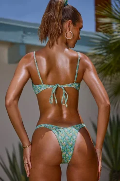 Oh Polly Women'S Clothing Sale - $65 And Under | Women'S Clothing Sale - $40 And Under^Micro Low Dipped Cheeky Bottom in Turquoise Floral Print TurquoiseFloralPrint