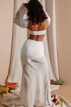 Oh Polly Women'S Clothing Sale - $65 And Under | Women'S Clothing Sale - $40 And Under^Mid Rise High Slit Maxi Skirt in White