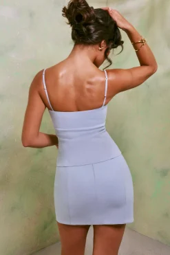 Oh Polly Women'S Clothing Sale - $65 And Under | Women'S Clothing Sale - $40 And Under^Mid Rise Linen Mini Skirt in Sky Grey SkyGrey